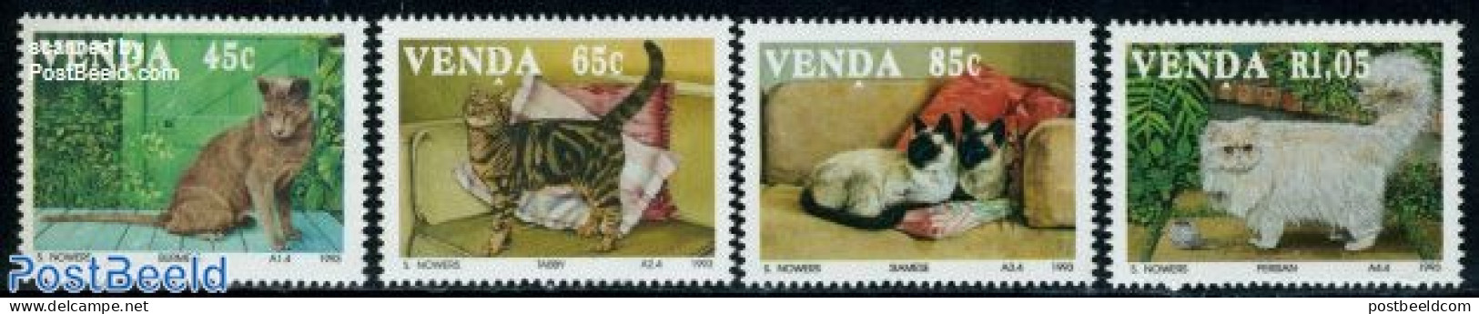 South Africa, Venda 1993 Cats 4v, Mint NH, Nature - Cats - Venda