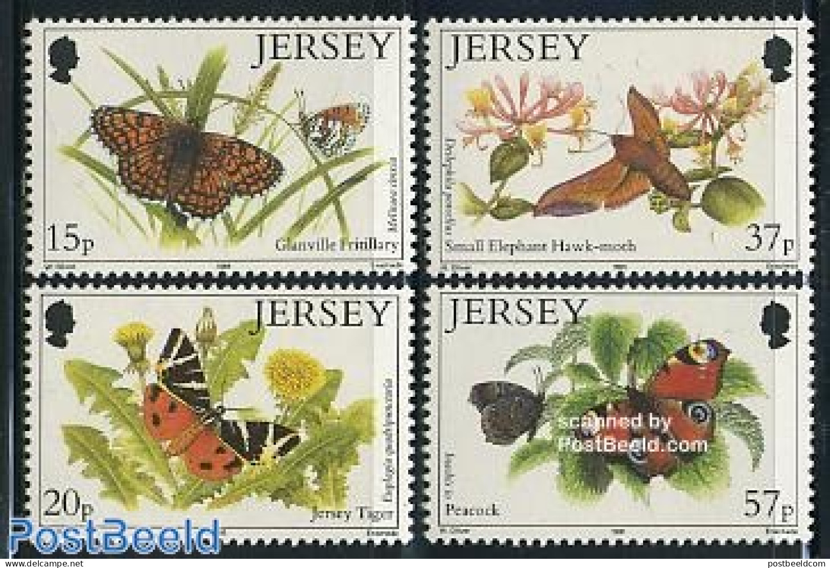 Jersey 1991 Butterflies 4v, Mint NH, Nature - Butterflies - Jersey