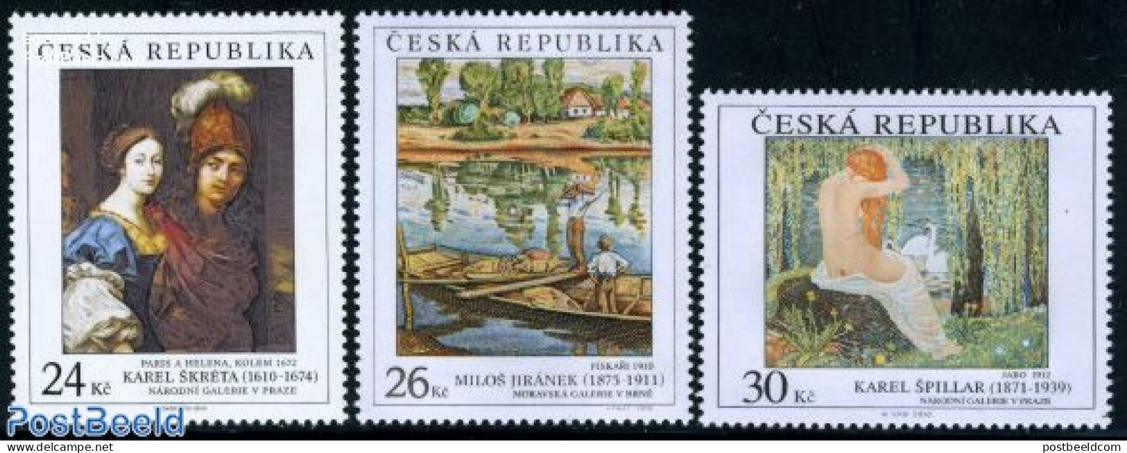 Czech Republic 2010 Paintings 3v, Mint NH, Transport - Ships And Boats - Art - Paintings - Other & Unclassified