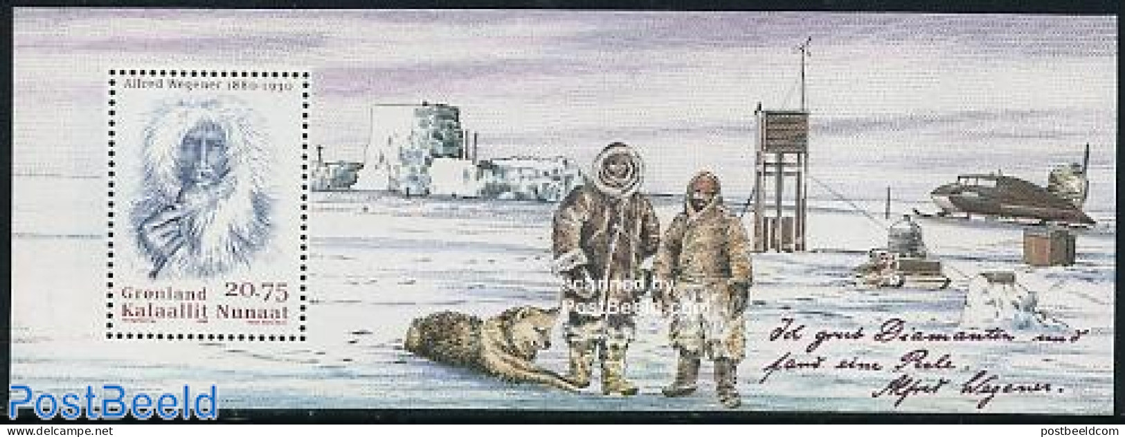 Greenland 2006 Alfred Wegener S/s, Mint NH, History - Nature - Explorers - Dogs - Ungebraucht