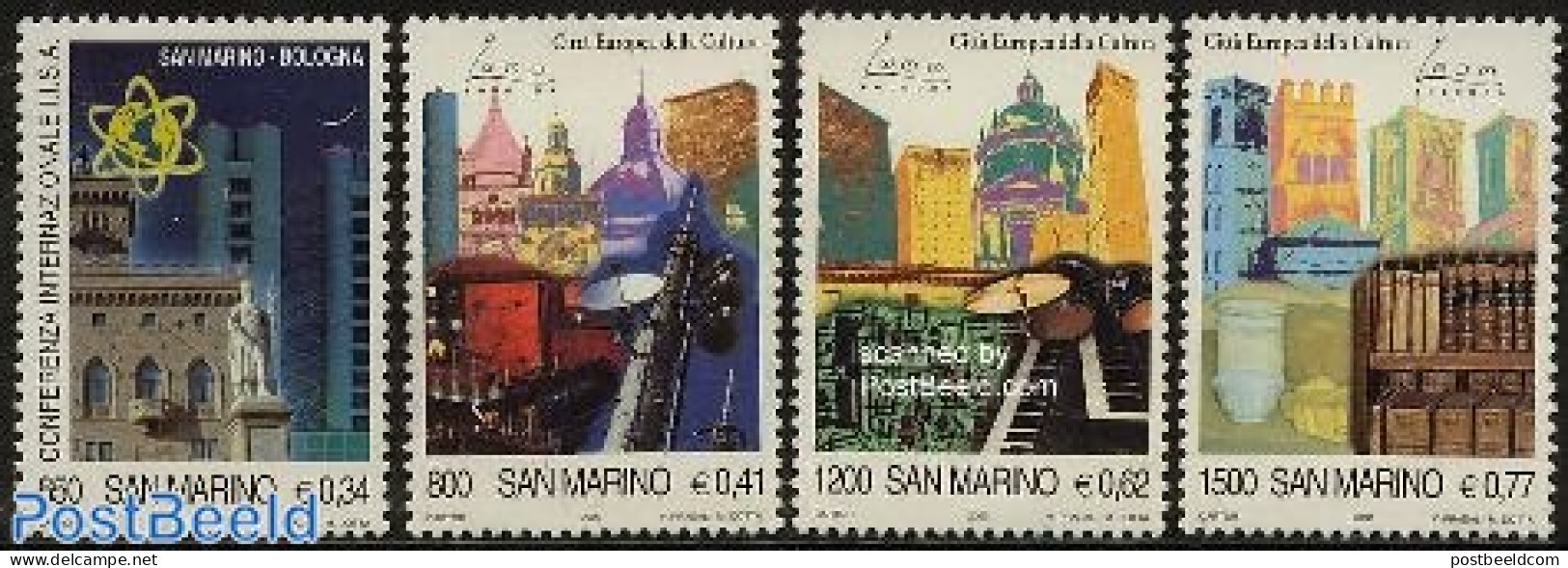 San Marino 2000 Bologna Eur. Cultural Capital 4v, Mint NH, History - Religion - Europa Hang-on Issues - Churches, Temp.. - Ongebruikt