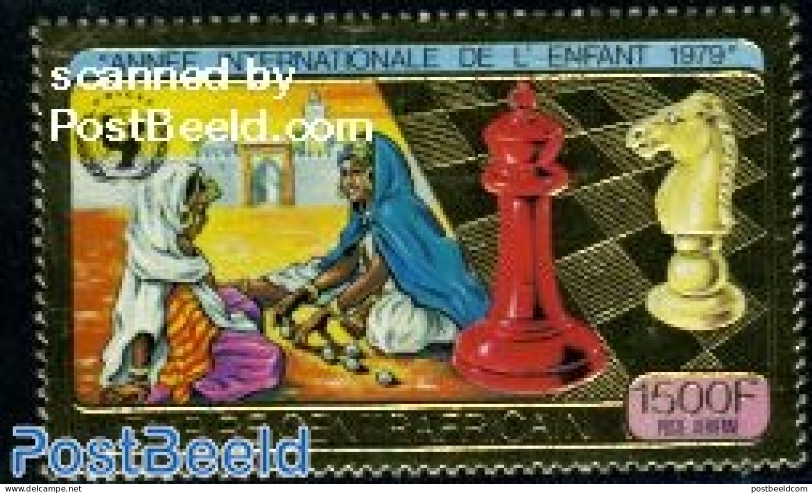 Central Africa 1979 International Year Of The Child 1v Gold, Mint NH, Sport - Various - Chess - Year Of The Child 1979 - Schaken
