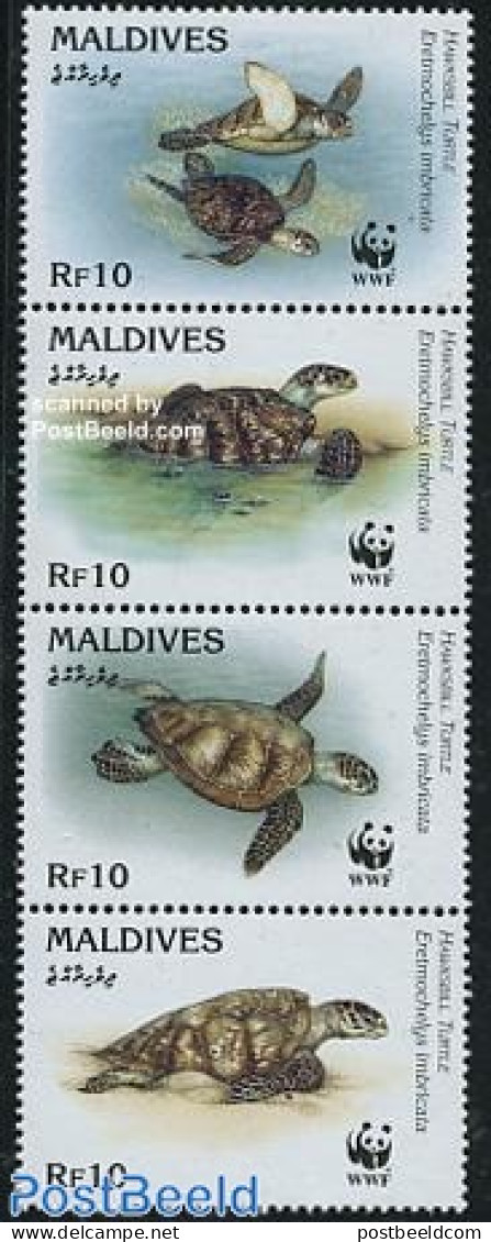 Maldives 1995 WWF, Turtles 4v [:::], Mint NH, Nature - Reptiles - Turtles - World Wildlife Fund (WWF) - Malediven (1965-...)