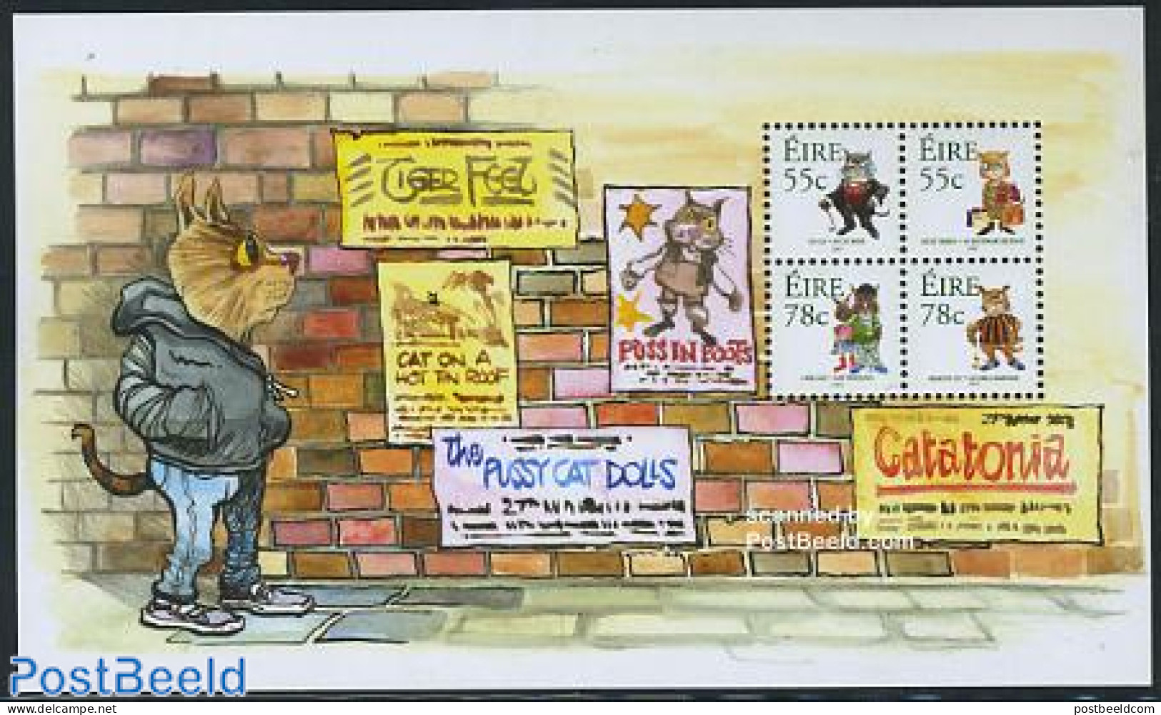 Ireland 2007 Celtic Cats S/s, Mint NH, Nature - Cats - Art - Comics (except Disney) - Unused Stamps