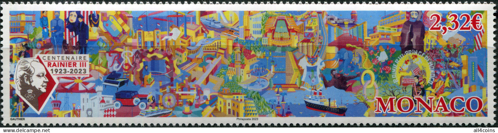 Monaco 2023. Fresco Depicting Achievements Of Prince Rainier III (MNH OG) Stamp - Unused Stamps