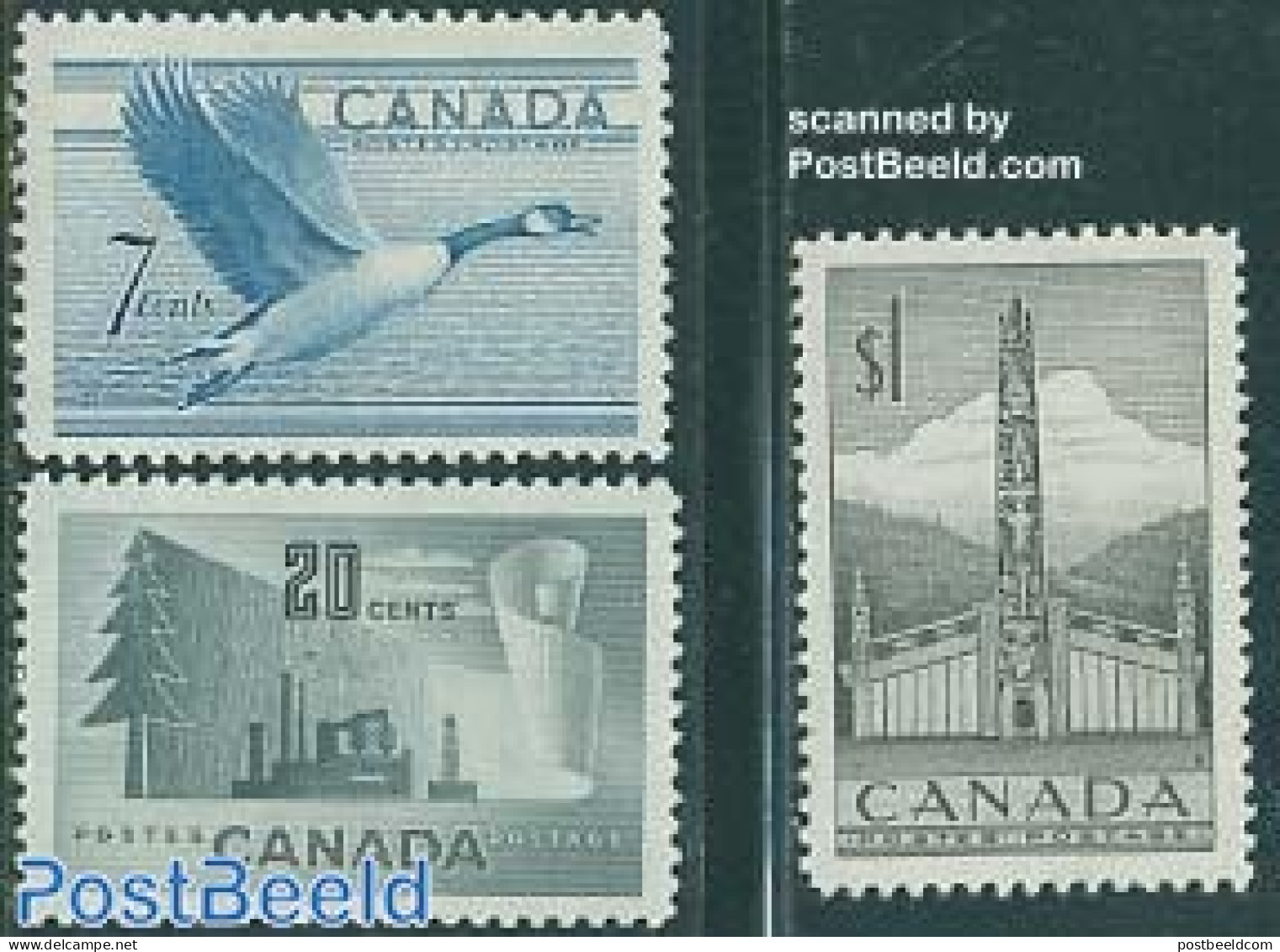 Canada 1952 Definitives 3v, Mint NH, Nature - Birds - Ducks - Trees & Forests - Ongebruikt