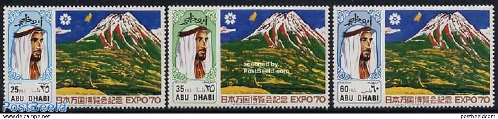 Abu Dhabi 1970 Expo 70 3v, Mint NH, Sport - Various - Mountains & Mountain Climbing - World Expositions - Climbing