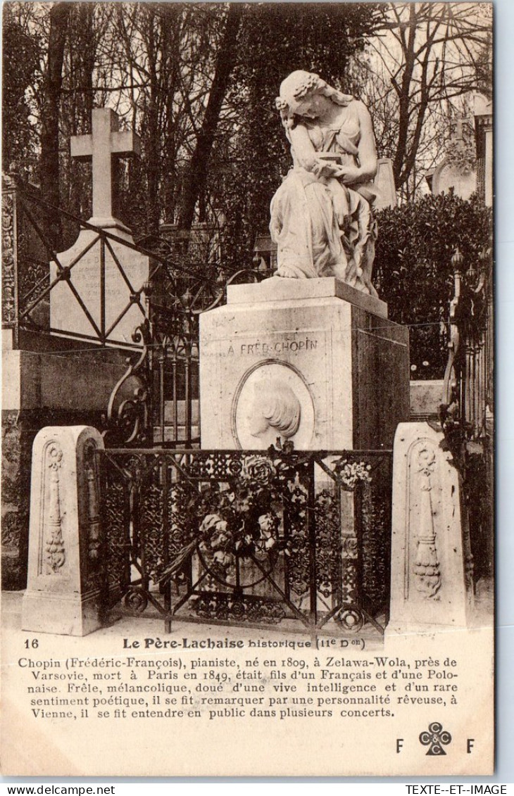 75020 PARIS - Père Lachaise, Tombe De Frédéric Chopin  - Paris (20)