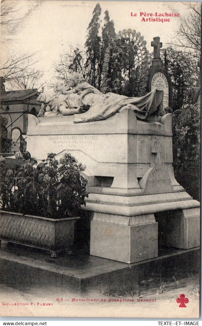 75020 PARIS - Père Lachaise, Tombe De Josephine Verazzi  - Arrondissement: 20