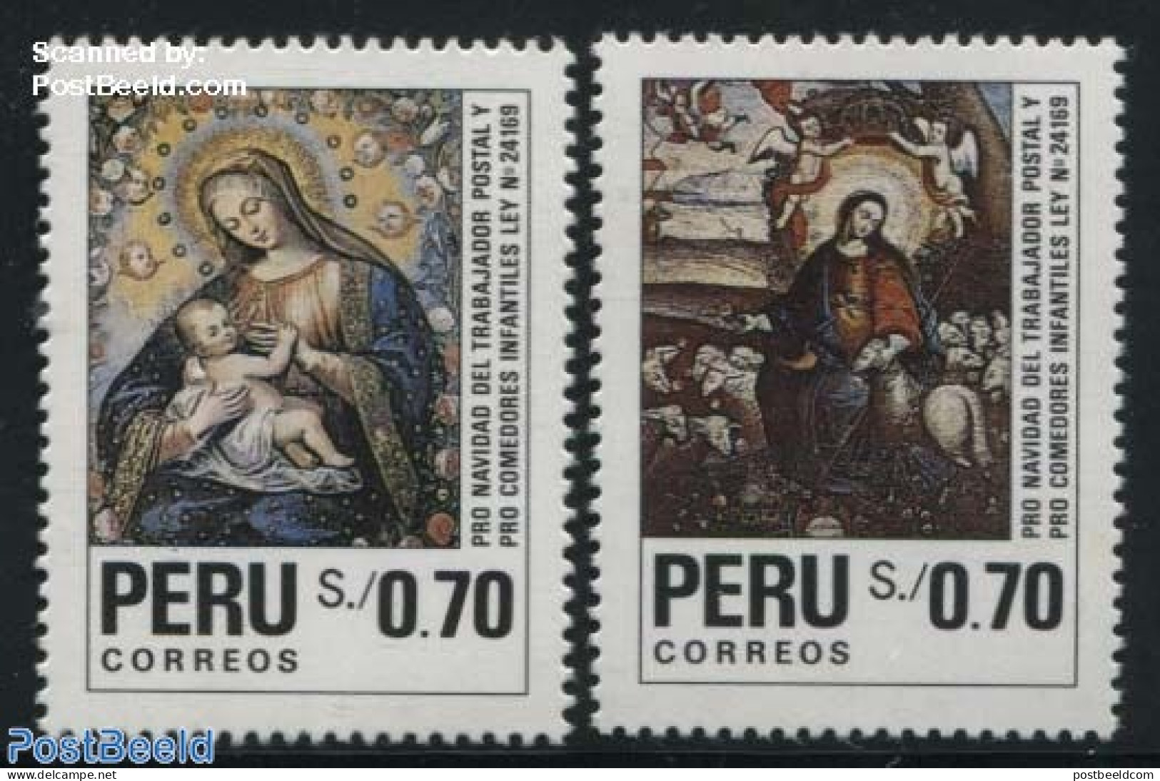 Peru 1991 Christmas 2v, Mint NH, Religion - Christmas - Noël