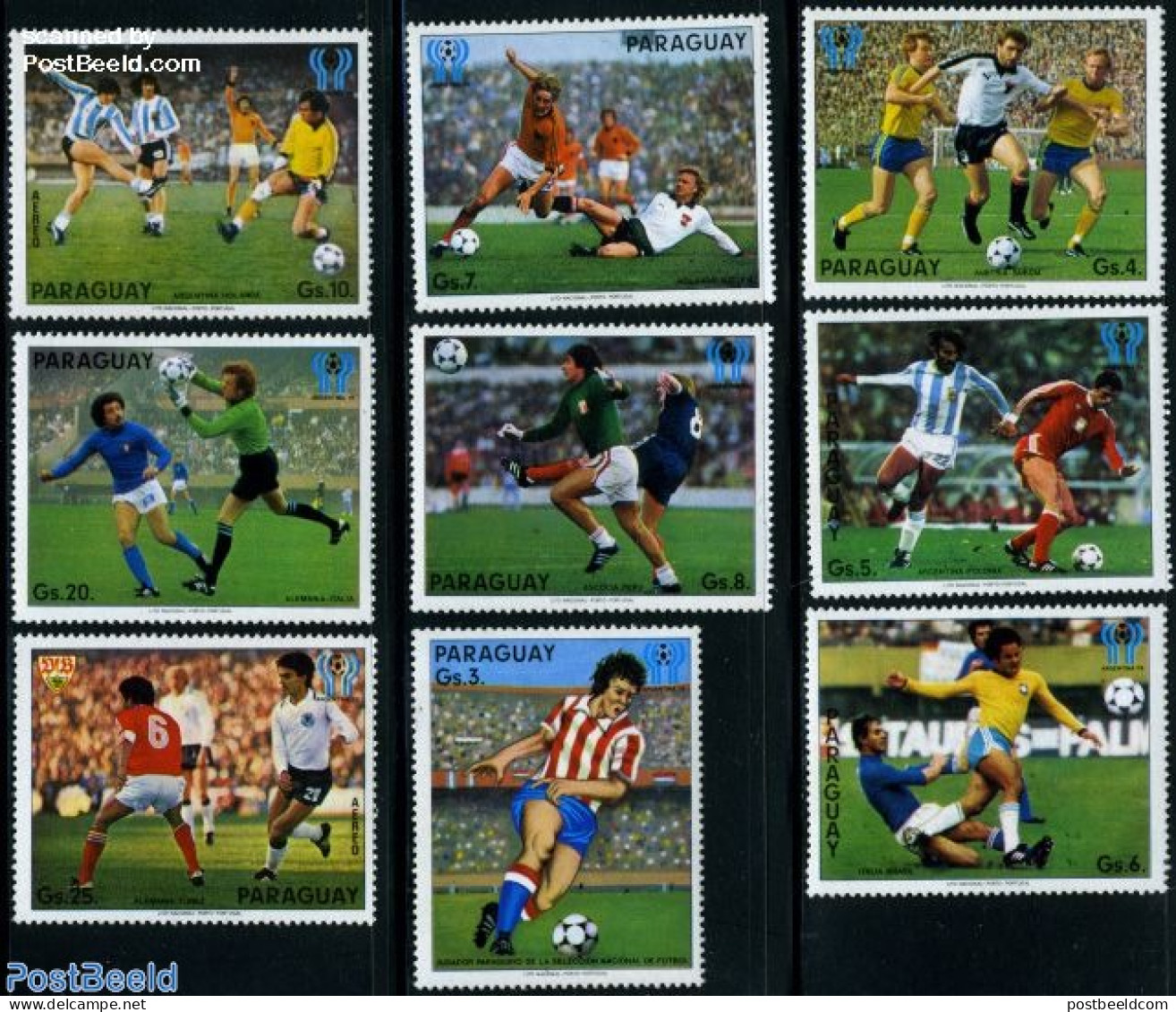 Paraguay 1979 World Cup Football 9v, Mint NH, Sport - Football - Paraguay