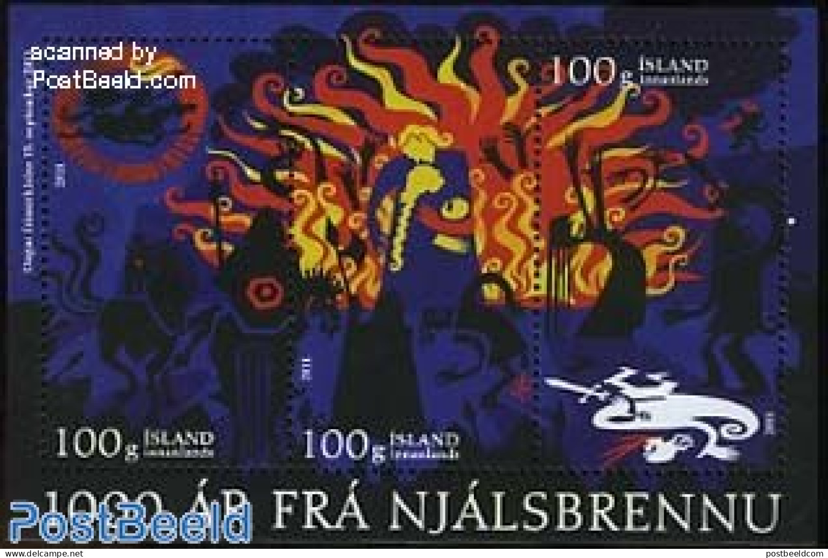 Iceland 2011 Stamp Day, Njalsbrennu Saga S/s, Mint NH, History - Nature - Horses - Stamp Day - Art - Fairytales - Disa.. - Unused Stamps