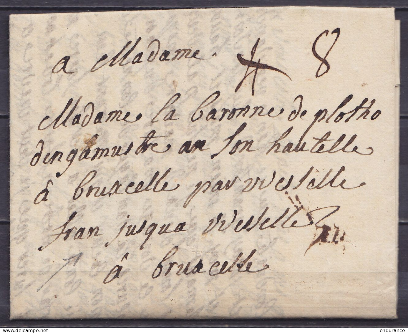 L. Datée 24 Décembre 1751 De PARAY Pour Baronne De Plotho Et D'Ingelmunster à BRUXELLES Par Rijssel (Lille) - Man. "fran - 1714-1794 (Paises Bajos Austriacos)