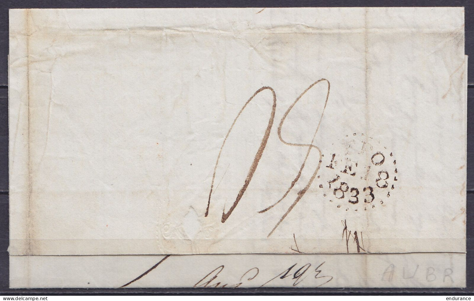 LSC (sans Contenu) Càd ANVERS /15 FEV 1833 Pour LONDON Grande Bretagne - [P.P.] (au Dos: Càd Arrivée "FPO /FE 18/ 1833") - 1830-1849 (Belgique Indépendante)