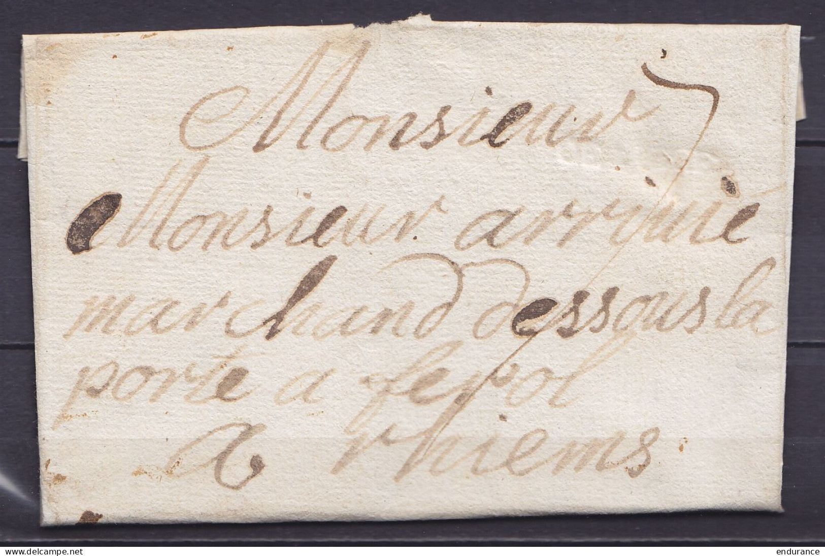 L. Datée 12 Novembre 1756 De LIEGE Pour RHIEMS (Reims) - Port "7" - 1714-1794 (Oesterreichische Niederlande)