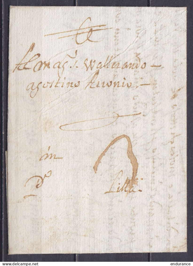 L. Datée 21 Octobre 1689 De AUDENAERDE Pour LILLE - Port "3" - 1621-1713 (Países Bajos Españoles)