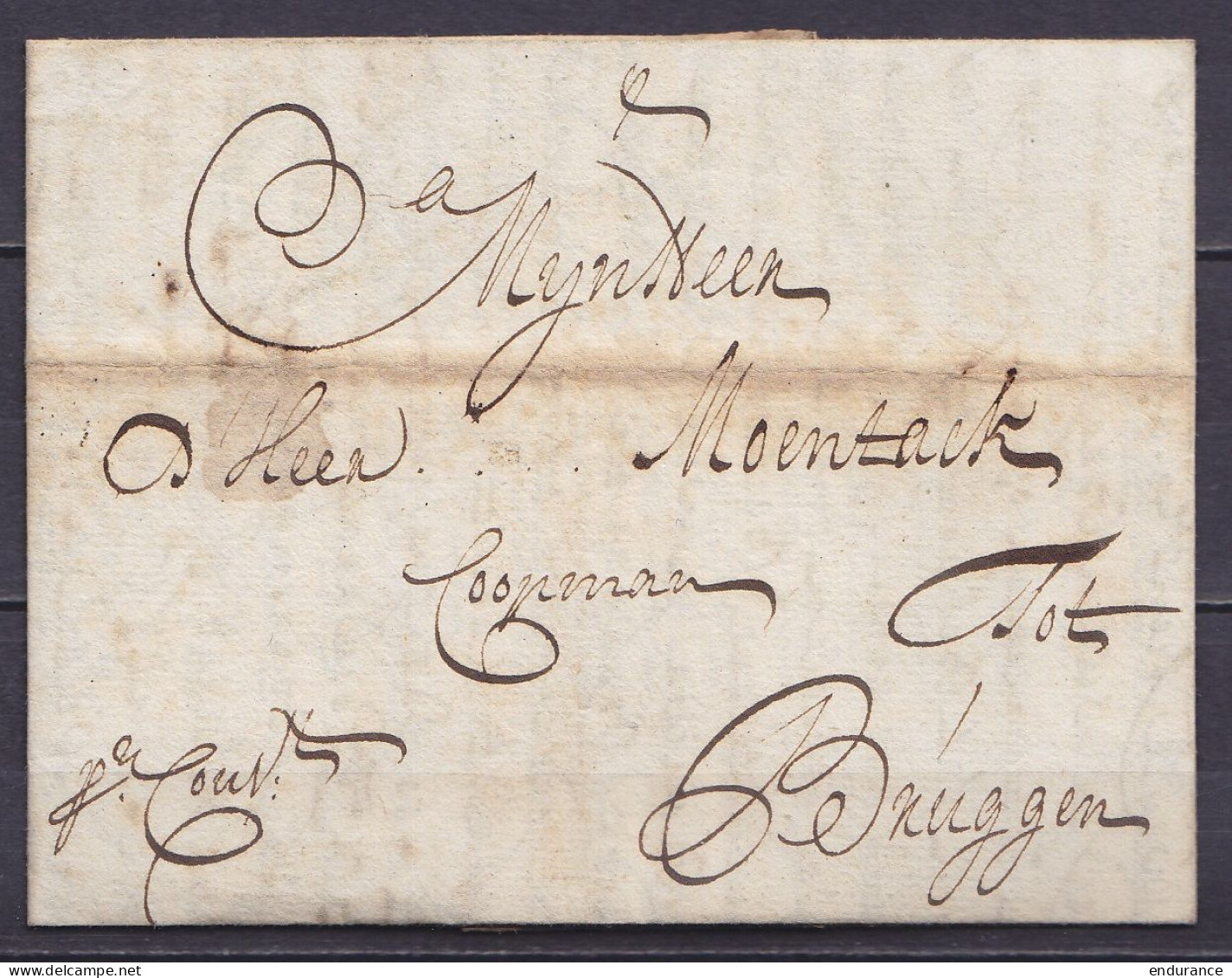 L. Datée 22 Septembre 1721 De CADIZ (Espagne) Pour BRUGES - Voyagée Sous Couvert - 1714-1794 (Austrian Netherlands)