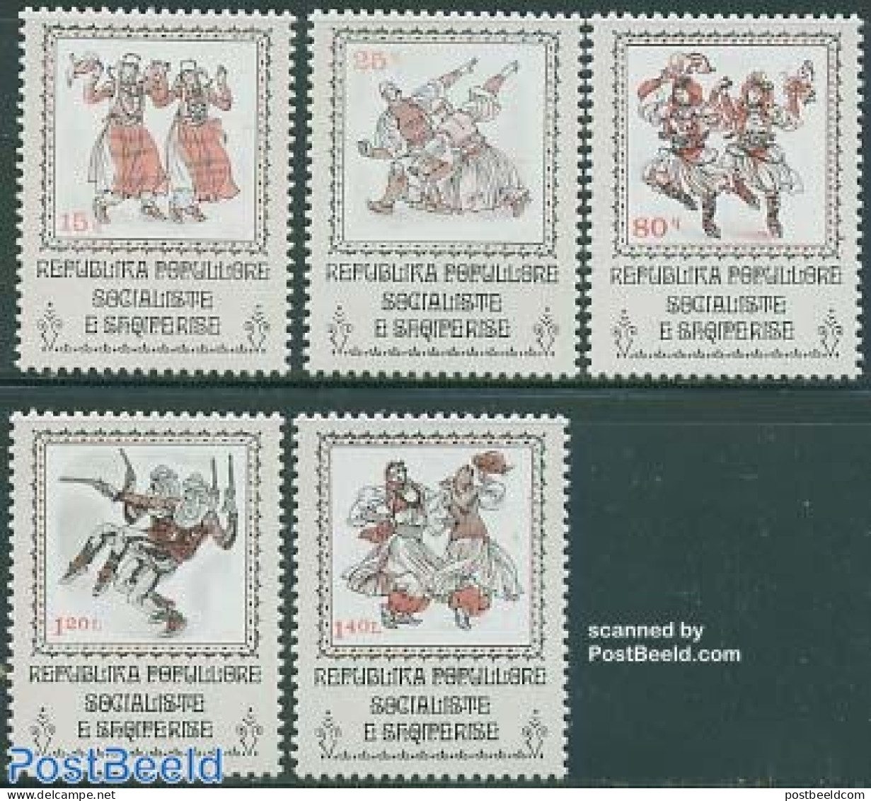 Albania 1979 Costumes & Dances 5v, Mint NH, Performance Art - Various - Dance & Ballet - Costumes - Folklore - Danza