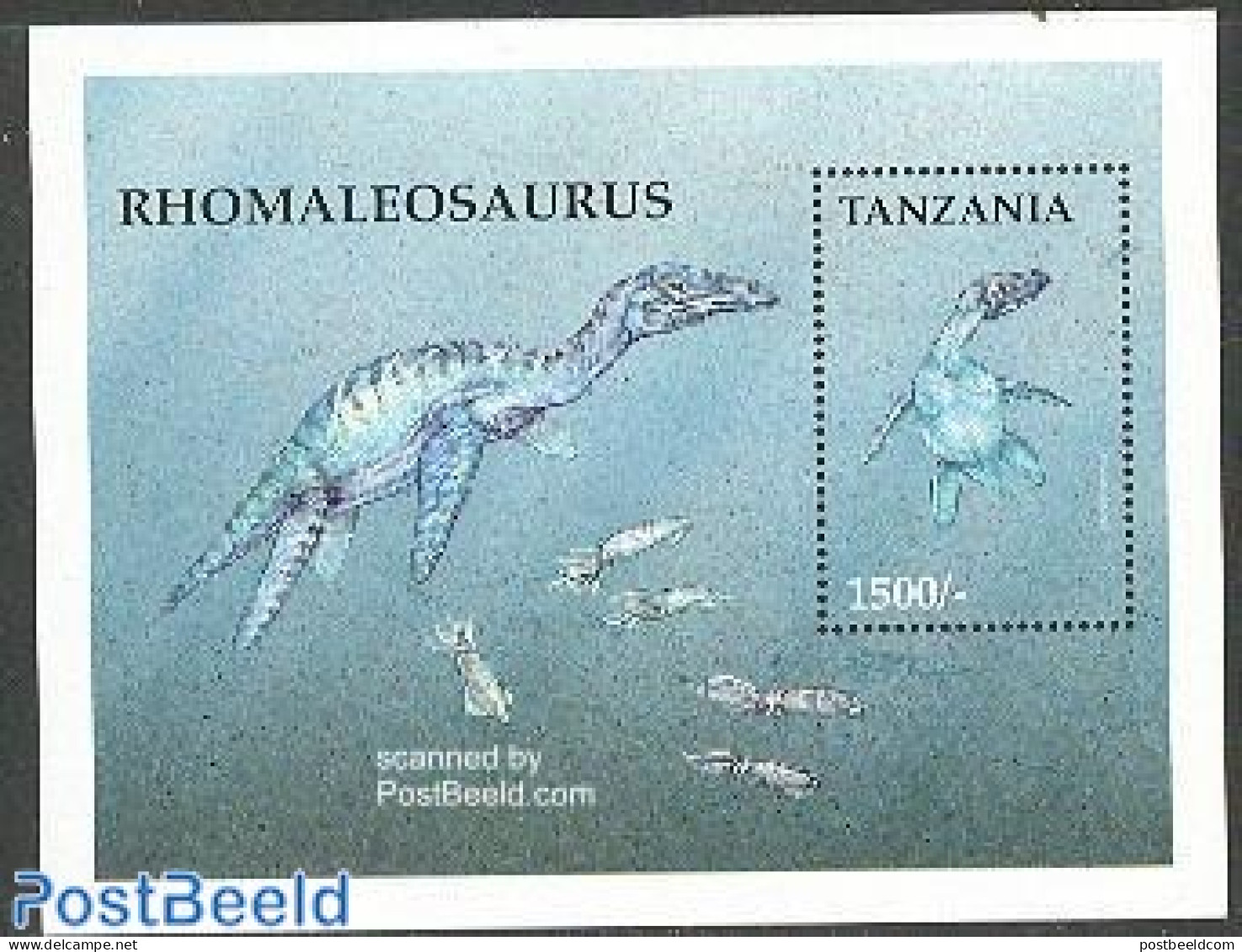 Tanzania 1999 Rhomaleosaurus S/s, Mint NH, Nature - Prehistoric Animals - Preistorici