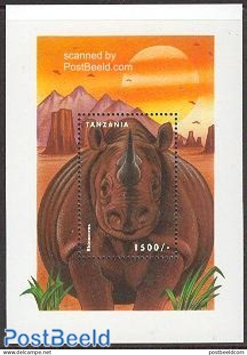 Tanzania 1999 Rhino S/s, Mint NH, Nature - Animals (others & Mixed) - Rhinoceros - Tanzania (1964-...)