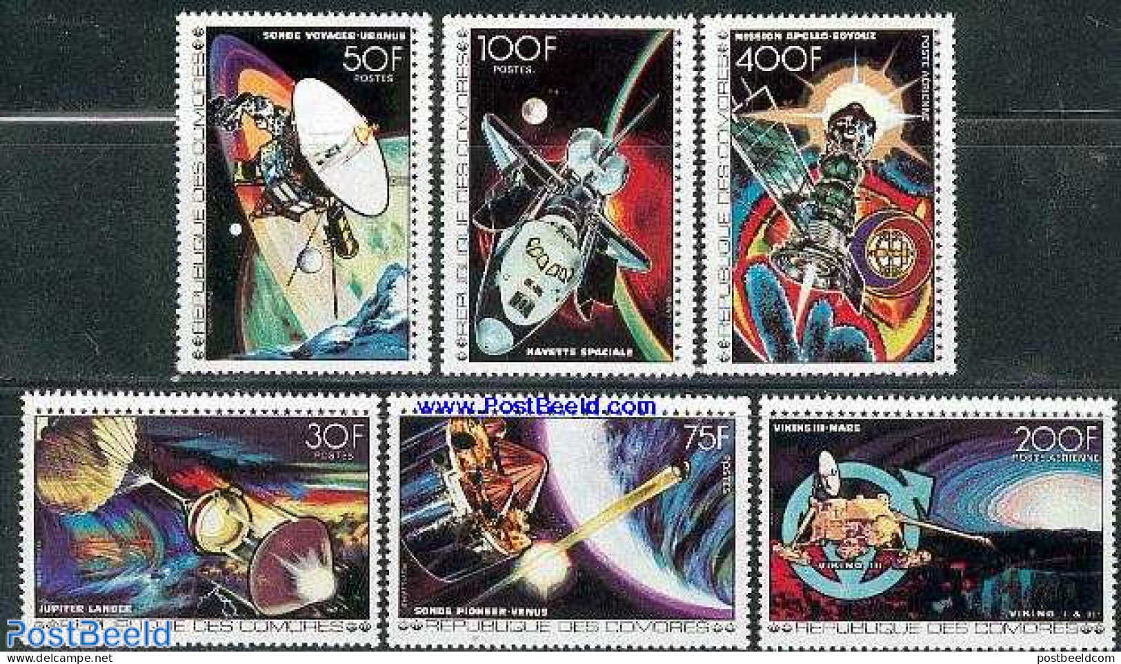 Comoros 1977 Space Projects 6v, Mint NH, Transport - Space Exploration - Comores (1975-...)