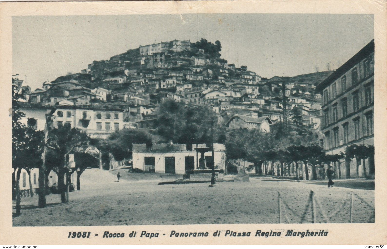 ROCCA DI PAPA-ROMA-PANORAMA DI PIAZZA REGINA MARGHERITA- CARTOLINA  VIAGGIATA IL 2-7-1936 - Other & Unclassified