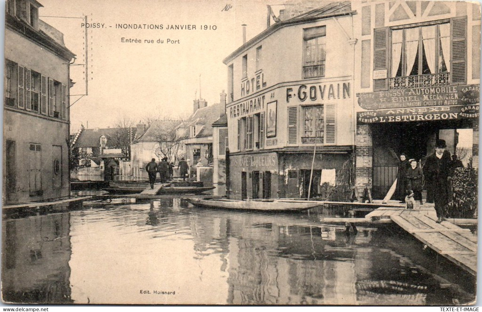 78 POISSY - Entree Rue Du Port, Crue De 1910 - Poissy