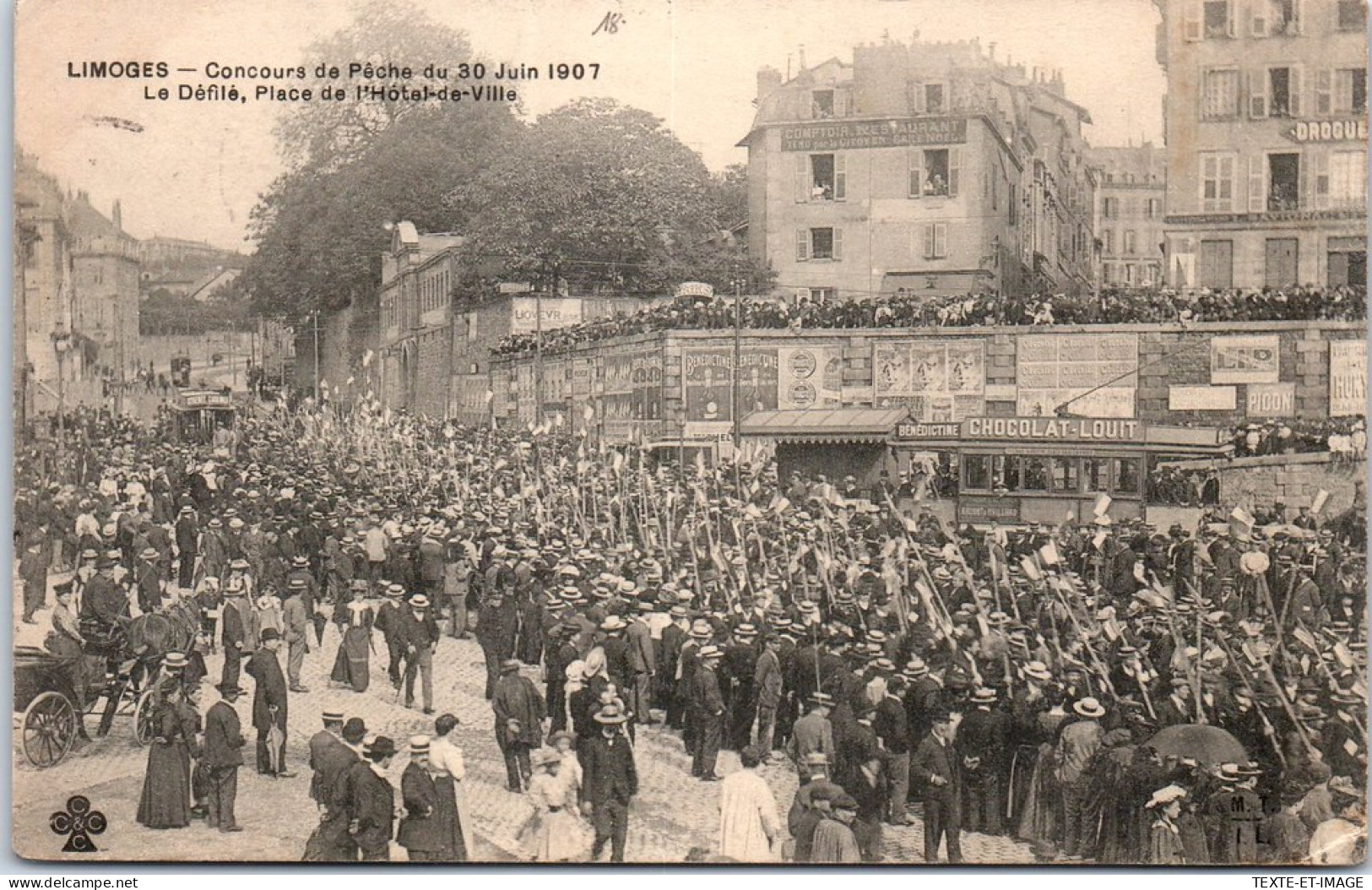 87 LIMOGES - Concours De Peche 1907, Place De L'hotel De Ville  - Limoges
