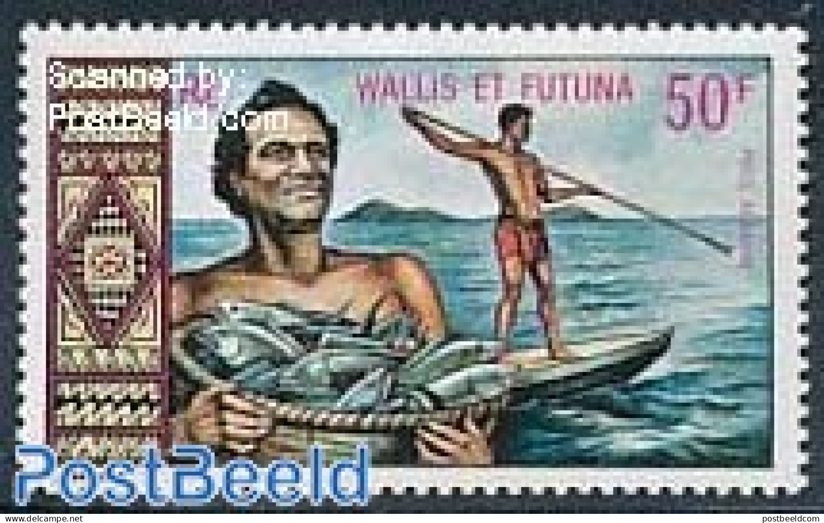 Wallis & Futuna 1969 50F, Stamp Out Of Set, Mint NH, Nature - Transport - Fish - Fishing - Ships And Boats - Poissons