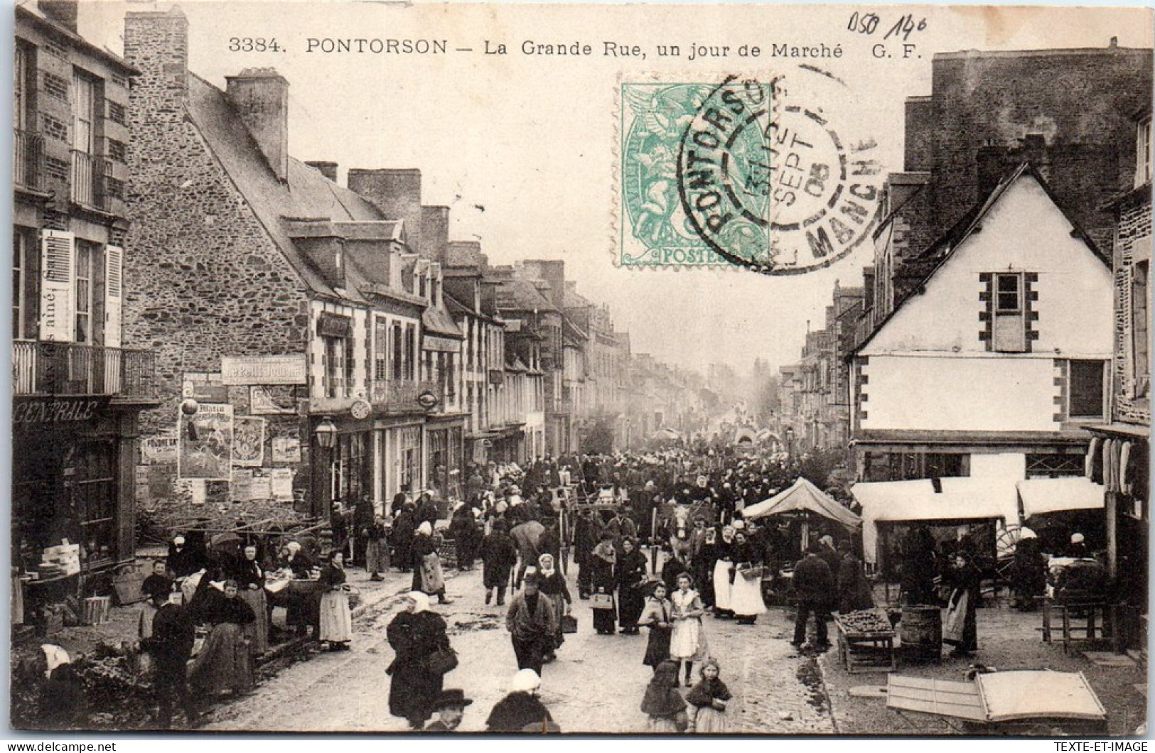 50 PONTORSON - La Grande Rue Un Jour De Marche  - Pontorson