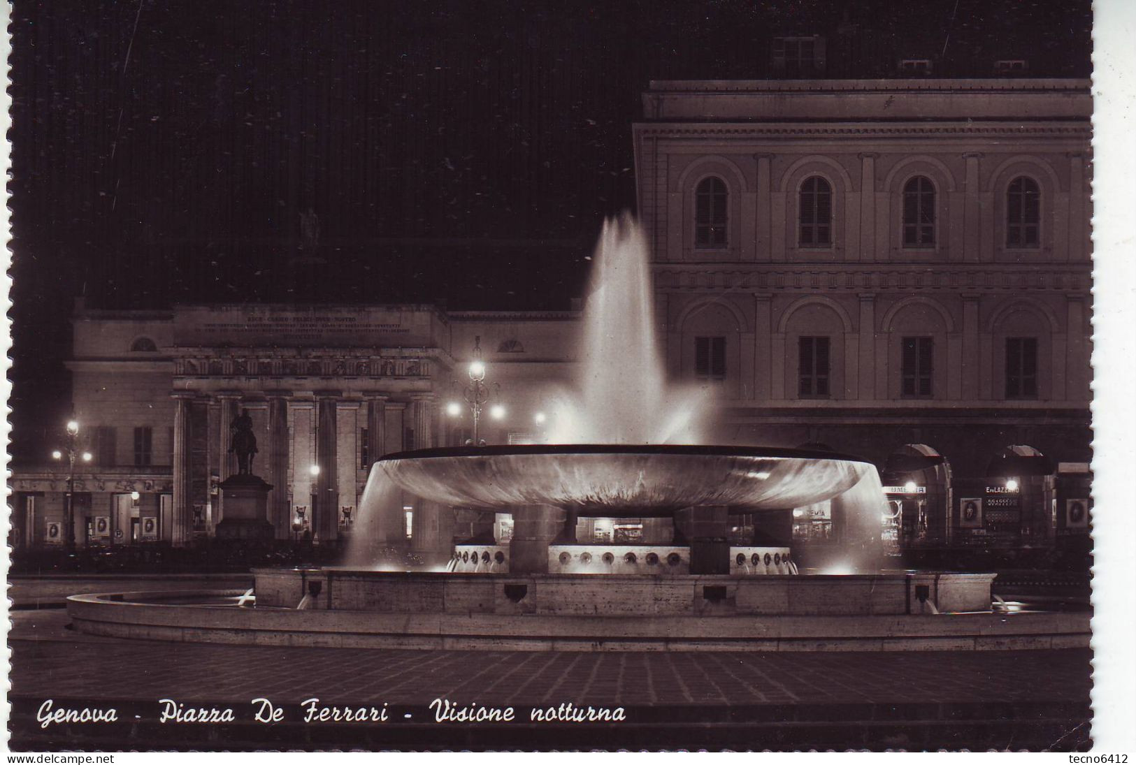 Genova - Piazza De Ferrari - Visione Notturna - Viaggiata - Genova (Genua)