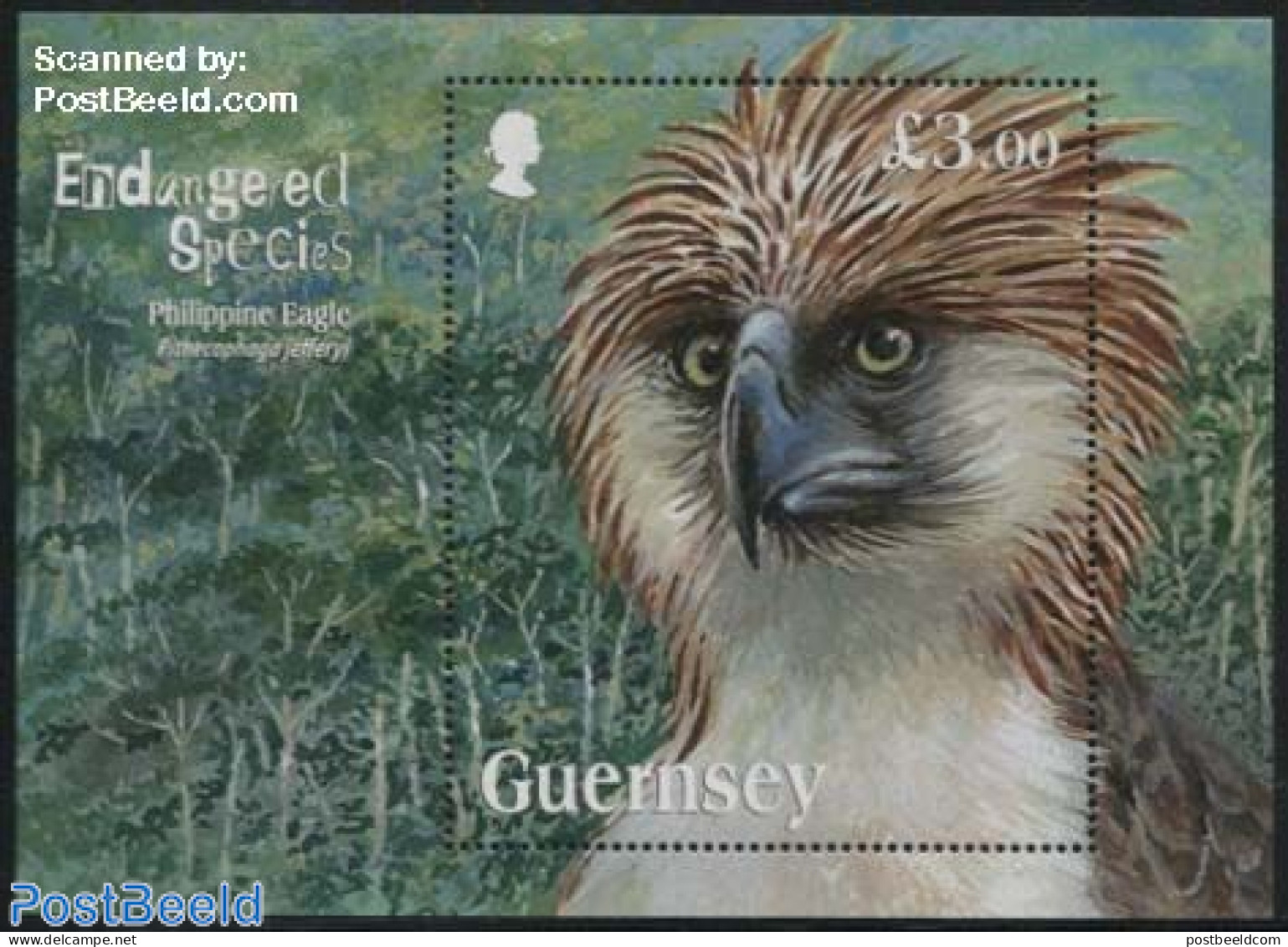 Guernsey 2016 Philippine Eagle S/s, Mint NH, Nature - Birds - Birds Of Prey - Guernesey