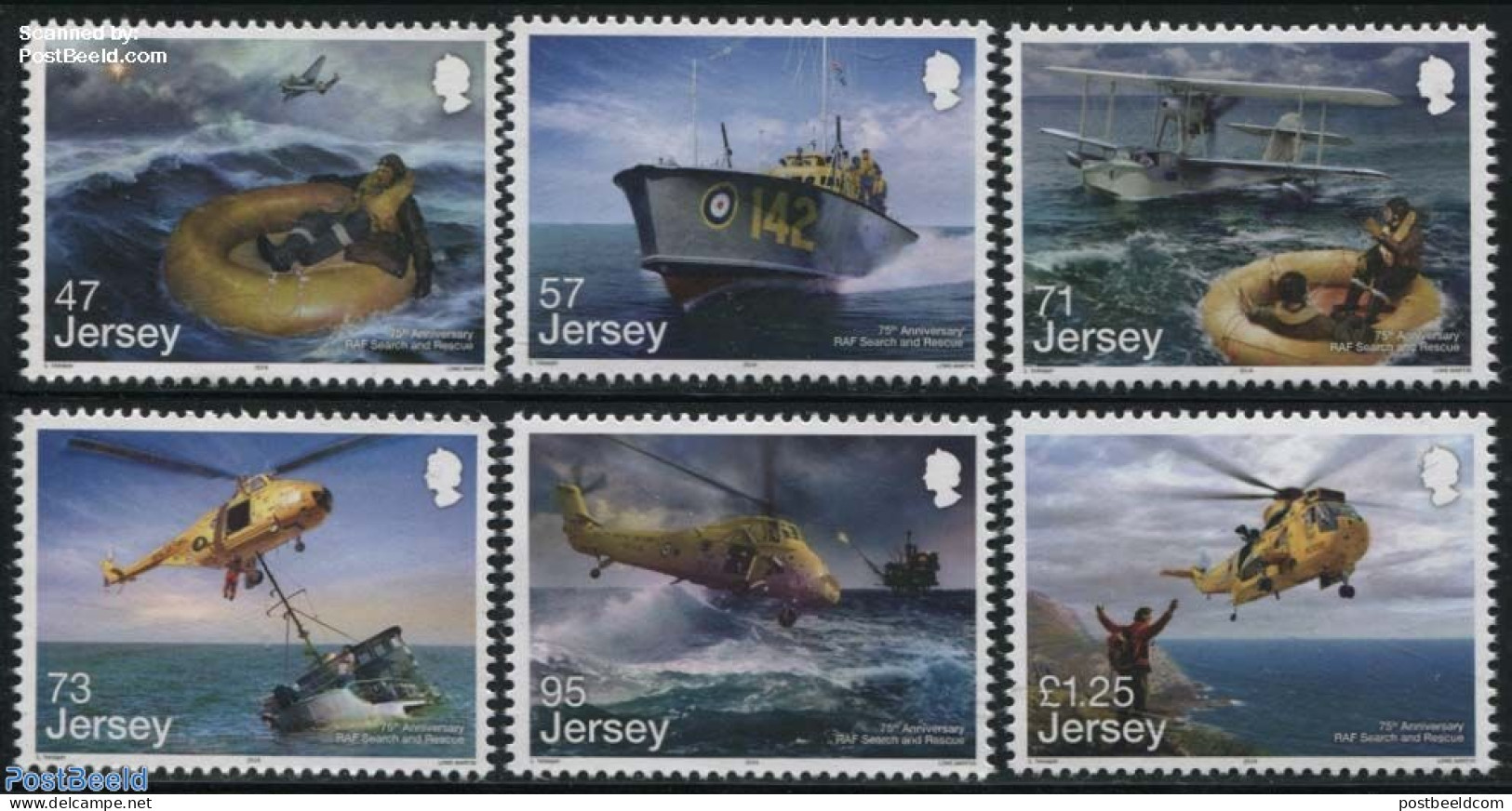 Jersey 2016 RAF Search & Rescue 6v, Mint NH, Science - Transport - Mining - Helicopters - Aircraft & Aviation - Ships .. - Hélicoptères