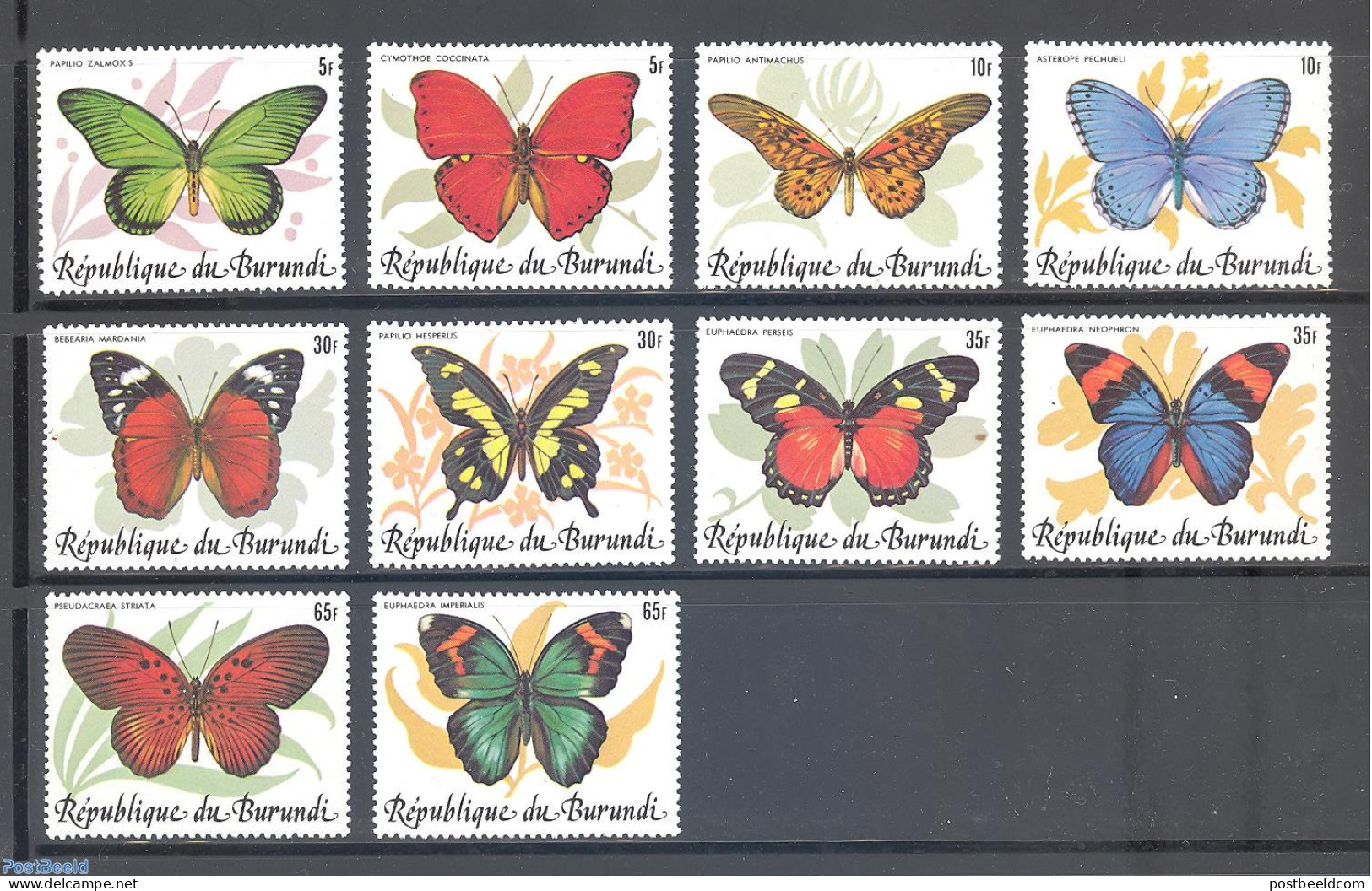 Burundi 1984 Butterflies 10v, Mint NH, Nature - Butterflies - Sonstige & Ohne Zuordnung