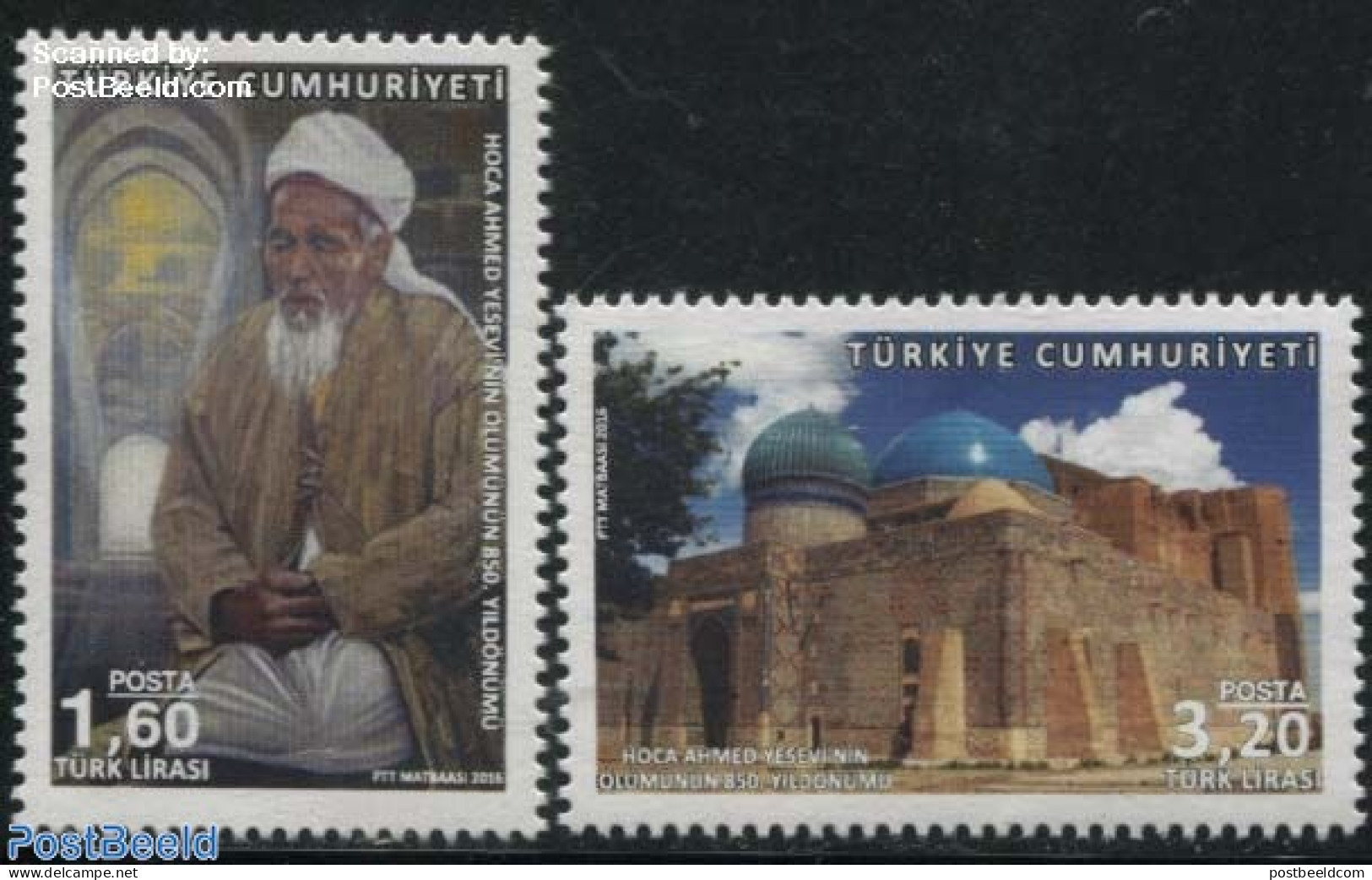 Türkiye 2016 Ahmed Yesevi 2v, Mint NH, Religion - Churches, Temples, Mosques, Synagogues - Religion - Art - Authors - Altri & Non Classificati