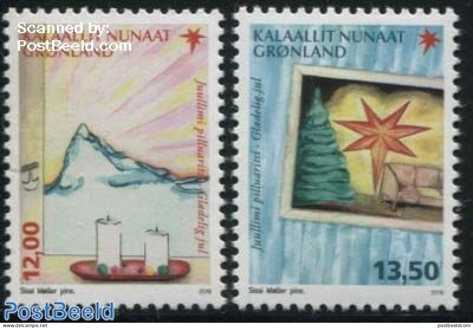 Greenland 2016 Christmas 2v, Mint NH, Religion - Christmas - Unused Stamps