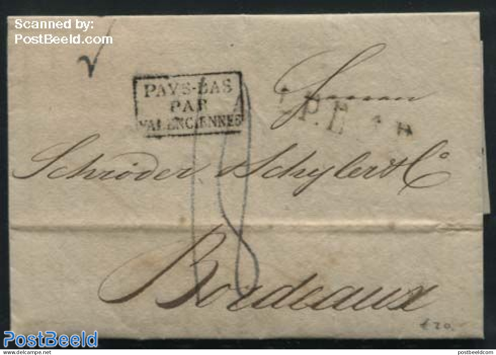 Germany, Empire 1824 Folding Letter From Hamburg To Bordeaux, Postal History - Vorphilatelie