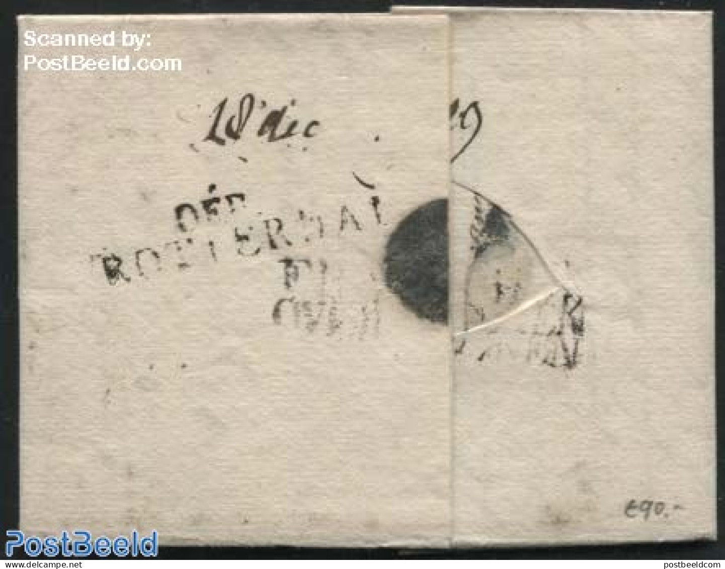 France 1819 Folding Letter From Boulogne Sur Mer To Schiedam, Postal History - Lettres & Documents