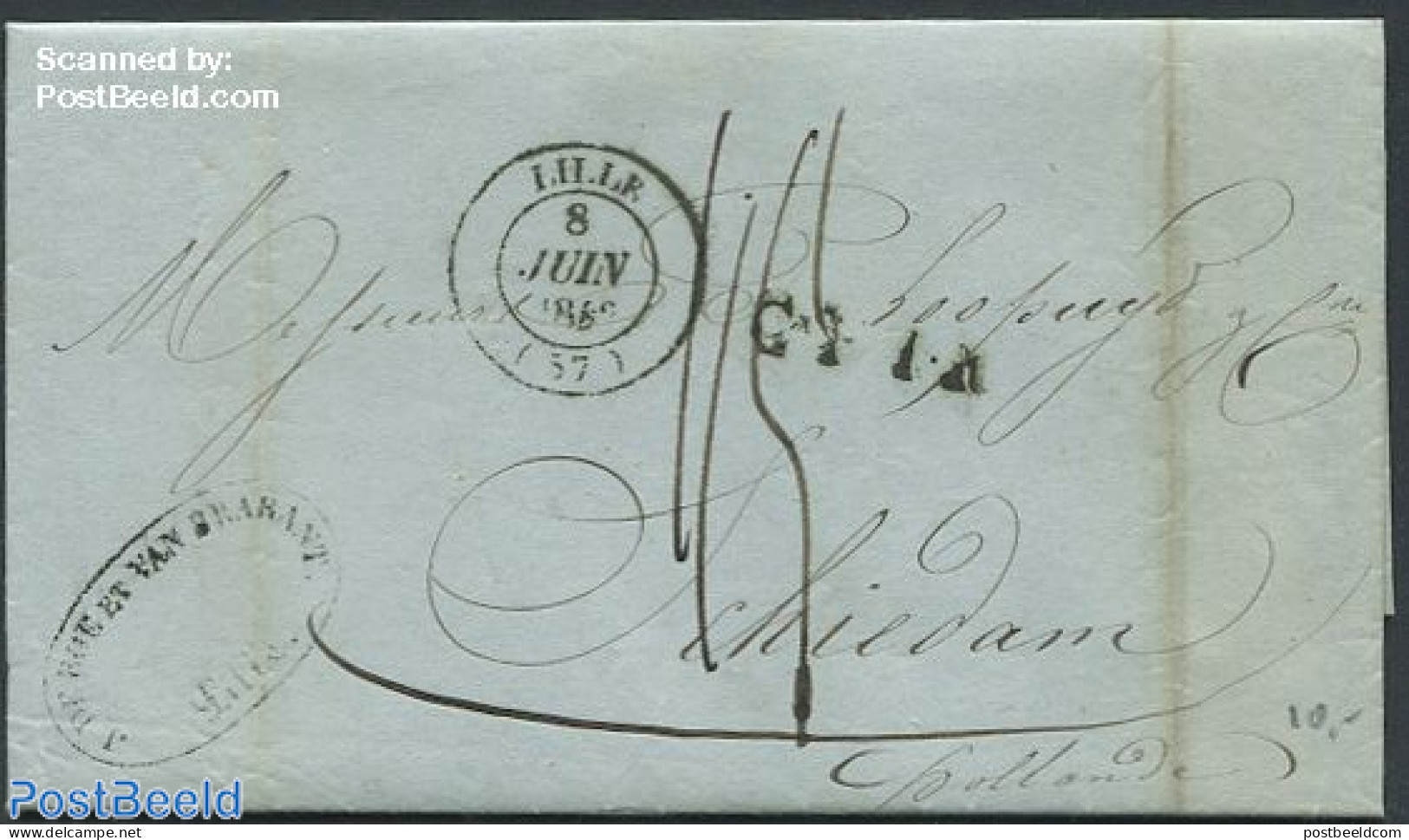 France 1842 Folding Letter From Lille To Schiedam, Postal History - Brieven En Documenten