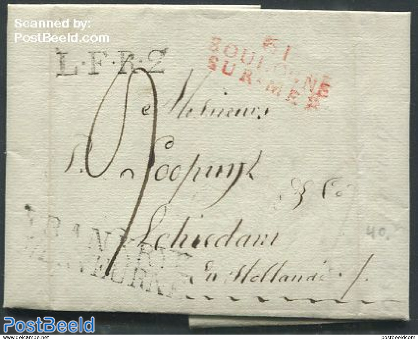 France 1819 Folding Letter From Blougne-sur-Mer To Schiedam, Holland, Postal History - Brieven En Documenten