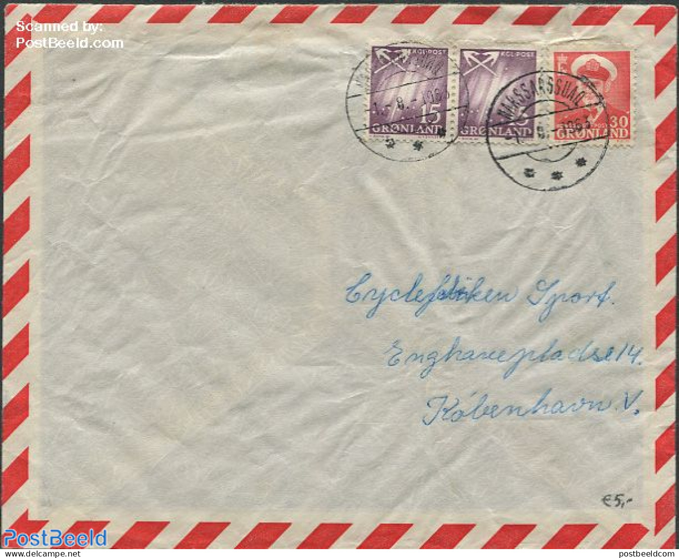 Greenland 1963 Envelope From Narsarsuaq To Copenhagen, Postal History - Briefe U. Dokumente