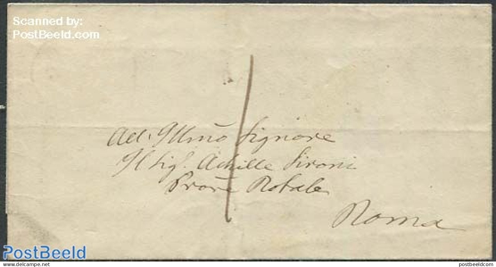 Italy 1855 Folding Cover To Rome, Postal History - Ohne Zuordnung