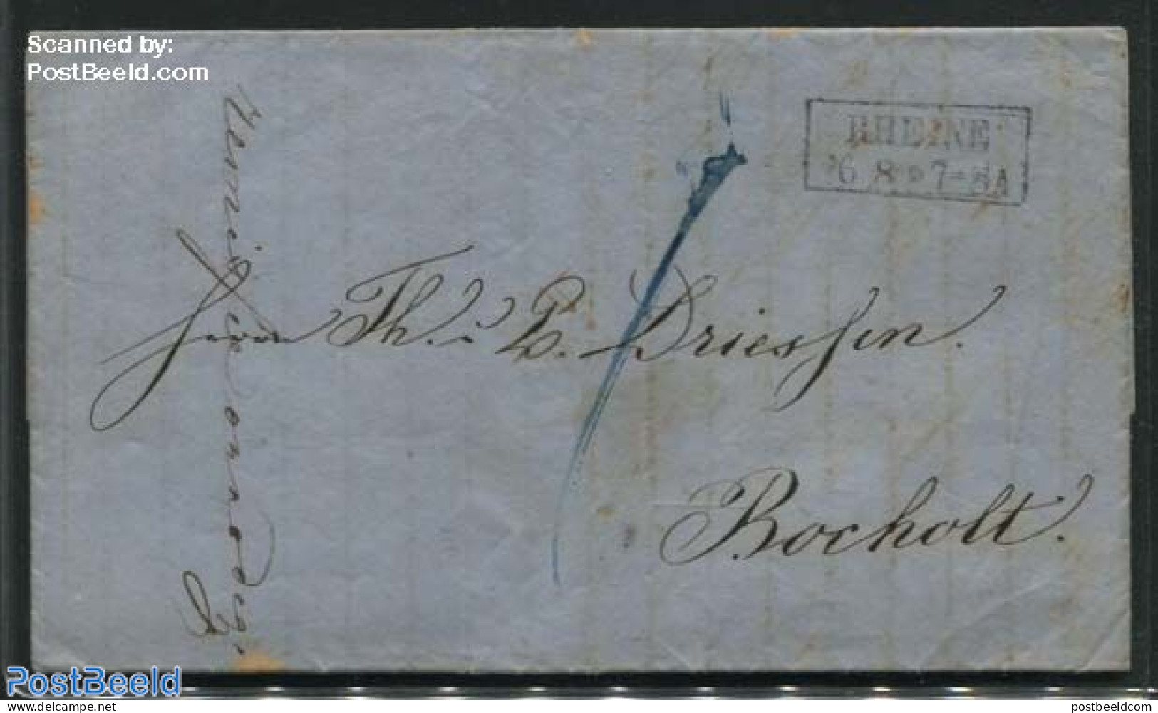 Germany, Empire 1858 Letter From Rheine To Bocholt, Postal History - Autres & Non Classés