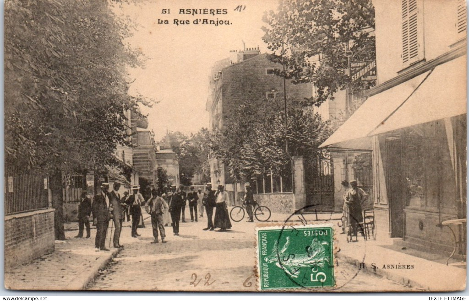 92 ASNIERES -- La Rue D'anjou  - Asnieres Sur Seine
