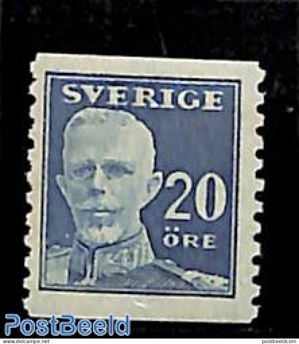 Sweden 1920 20o, Without WM, Stamp Out Of Set, Unused (hinged) - Ongebruikt