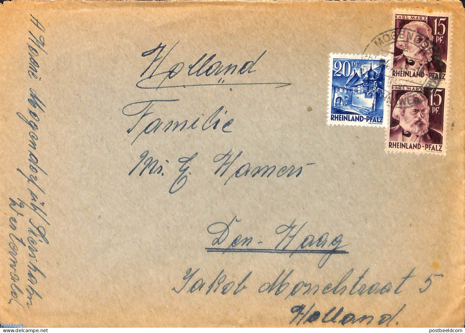 Germany, French Zone 1948 Letter To Den Haag, Postal History - Otros & Sin Clasificación