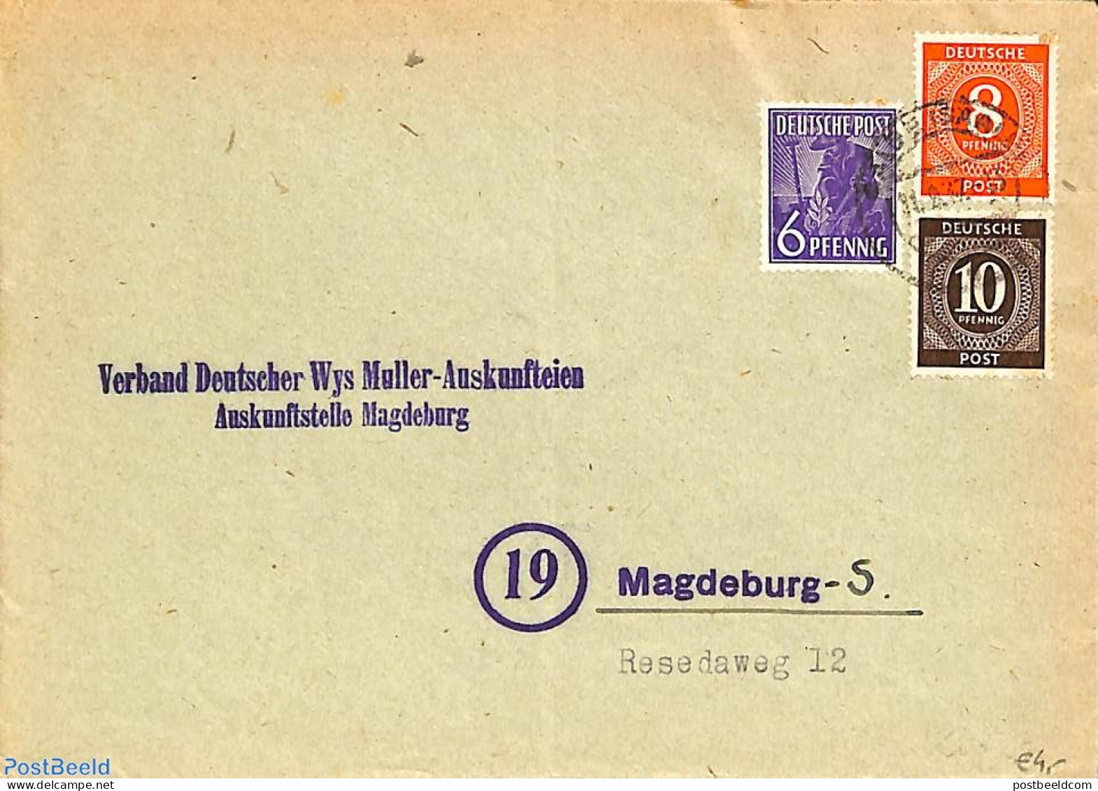 Germany, Empire 1947 Letter To Magdeburg, Postal History - Andere & Zonder Classificatie