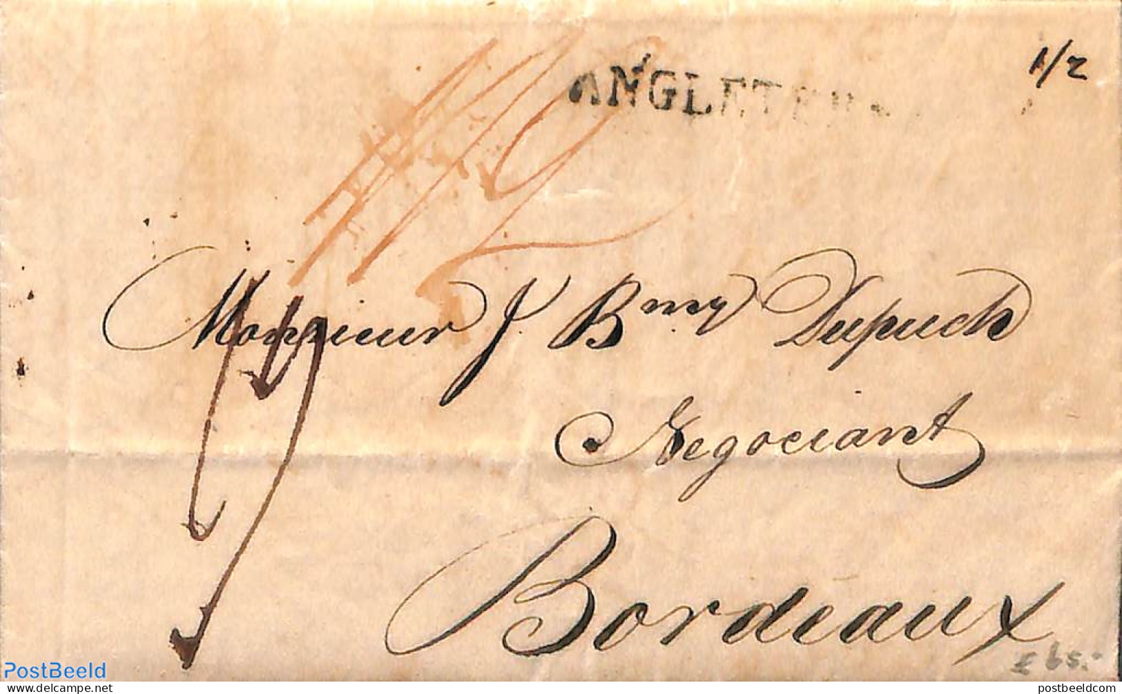 Cuba 1819 Letter From Havanna To Bordeaux, Via Great BRitain, Postal History - Lettres & Documents