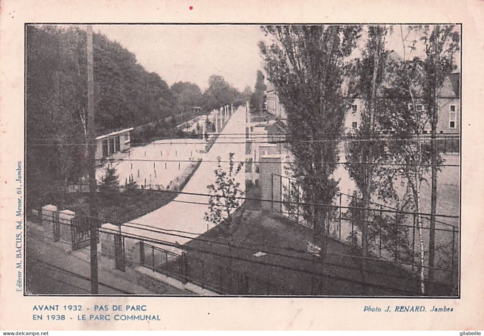 Photo - Namur - JAMBES -  Avant 1932 Pas De Parc -  En 1938 Le Parc Communal  - Publicité Politique  - Non Classés