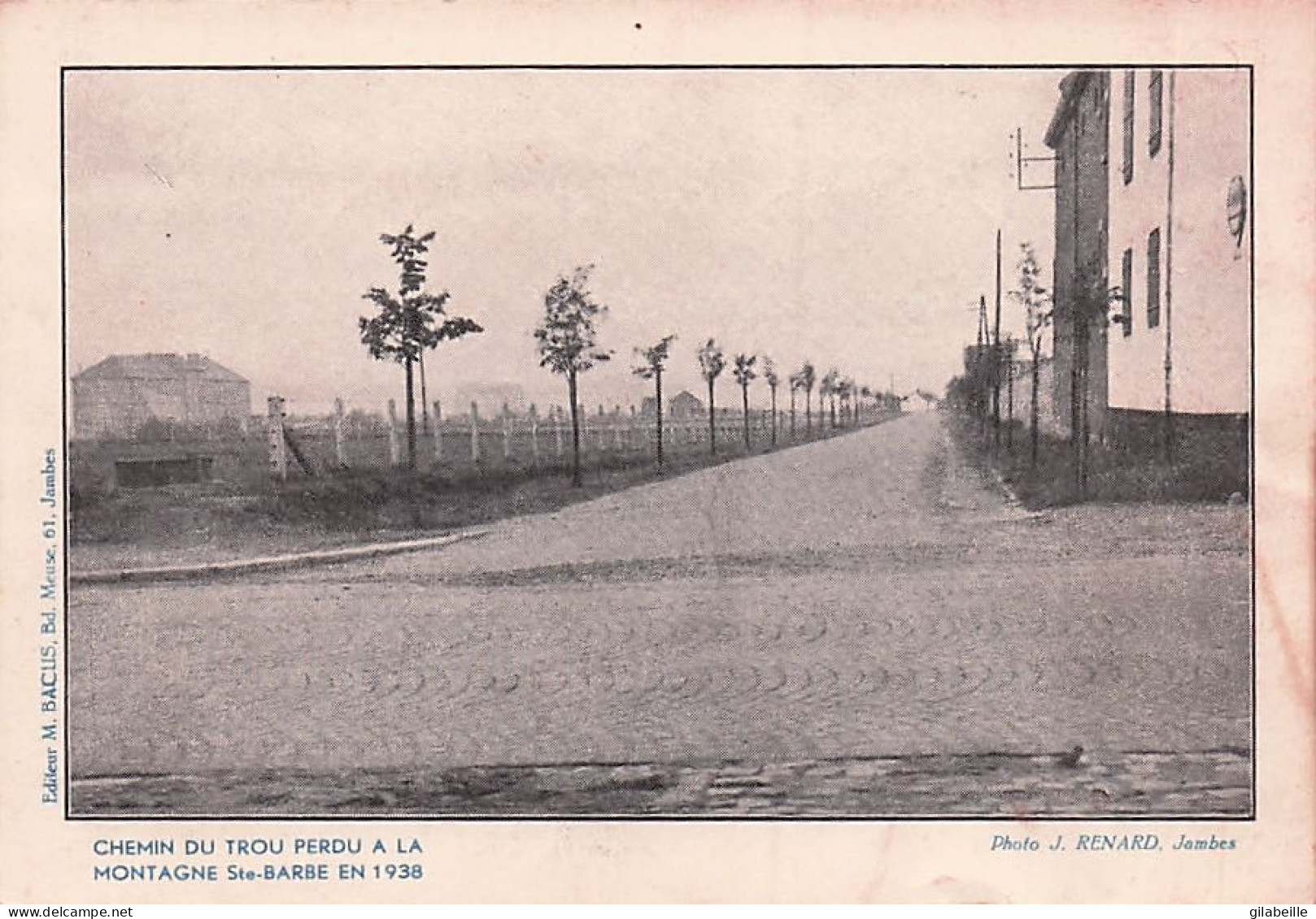 Photo - Namur - JAMBES - Chemin Du Trou Perdu A La Montagne Ste Barbe En 1938 - Publicité Politique  - Non Classés
